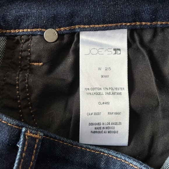 Joe's Jeans Mid-Rise Skinny Slim Jeans in Giselle Dark Wash Stretchy Size 25 - Picture 7 of 13